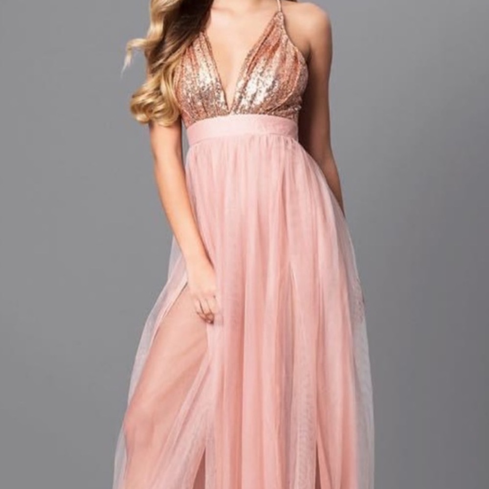 Luxxel Gold Sequin Maxi Dress